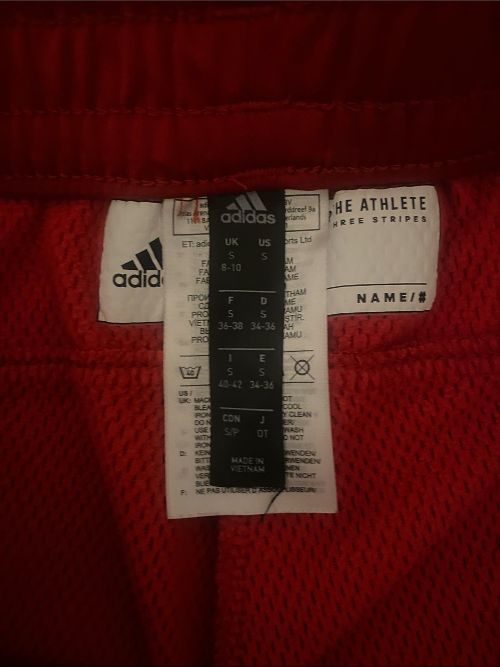adidas Red Track Joggers with White Logo - Picture 2 of 4